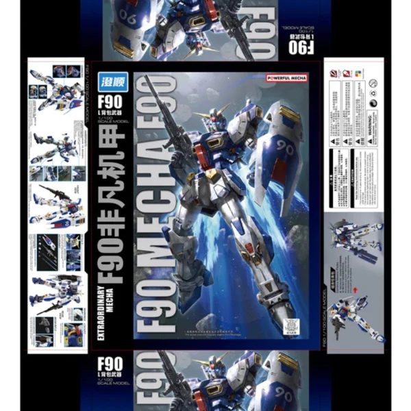 Gundam MG 1/100 Gundam F90 Fighter Assembly Model with Sticker & Support【New Factory】